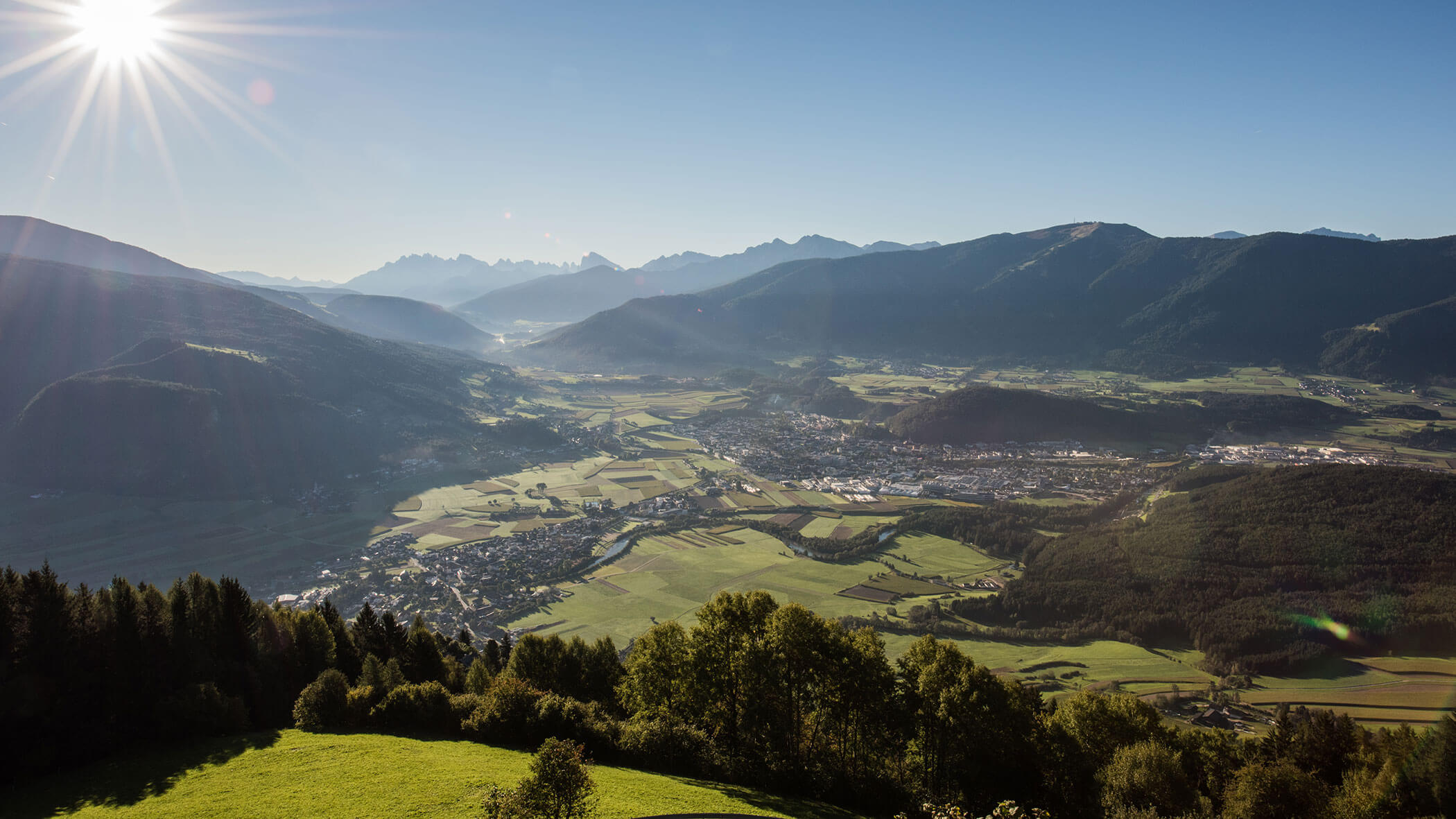 View of the green Puster Valley - PustraBase